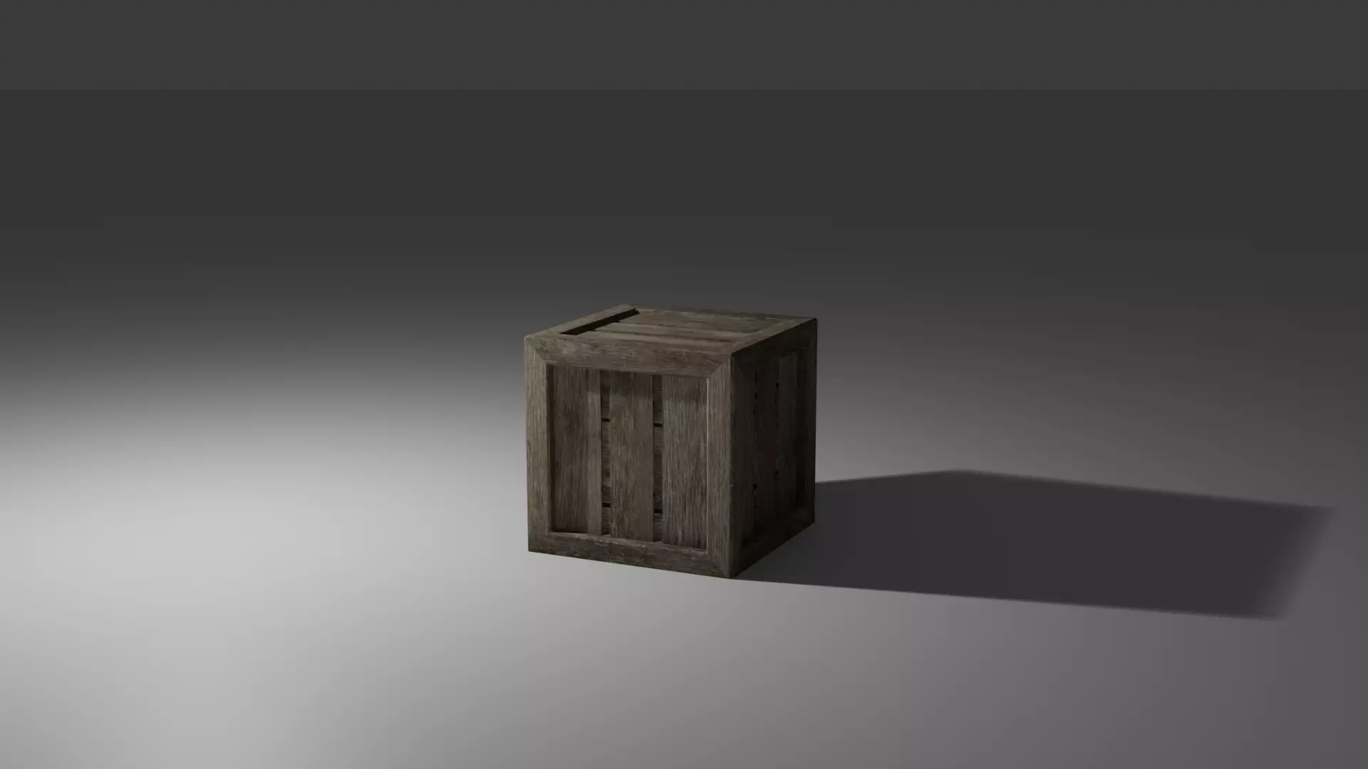 Wooden Crate Low-poly 3D model_0