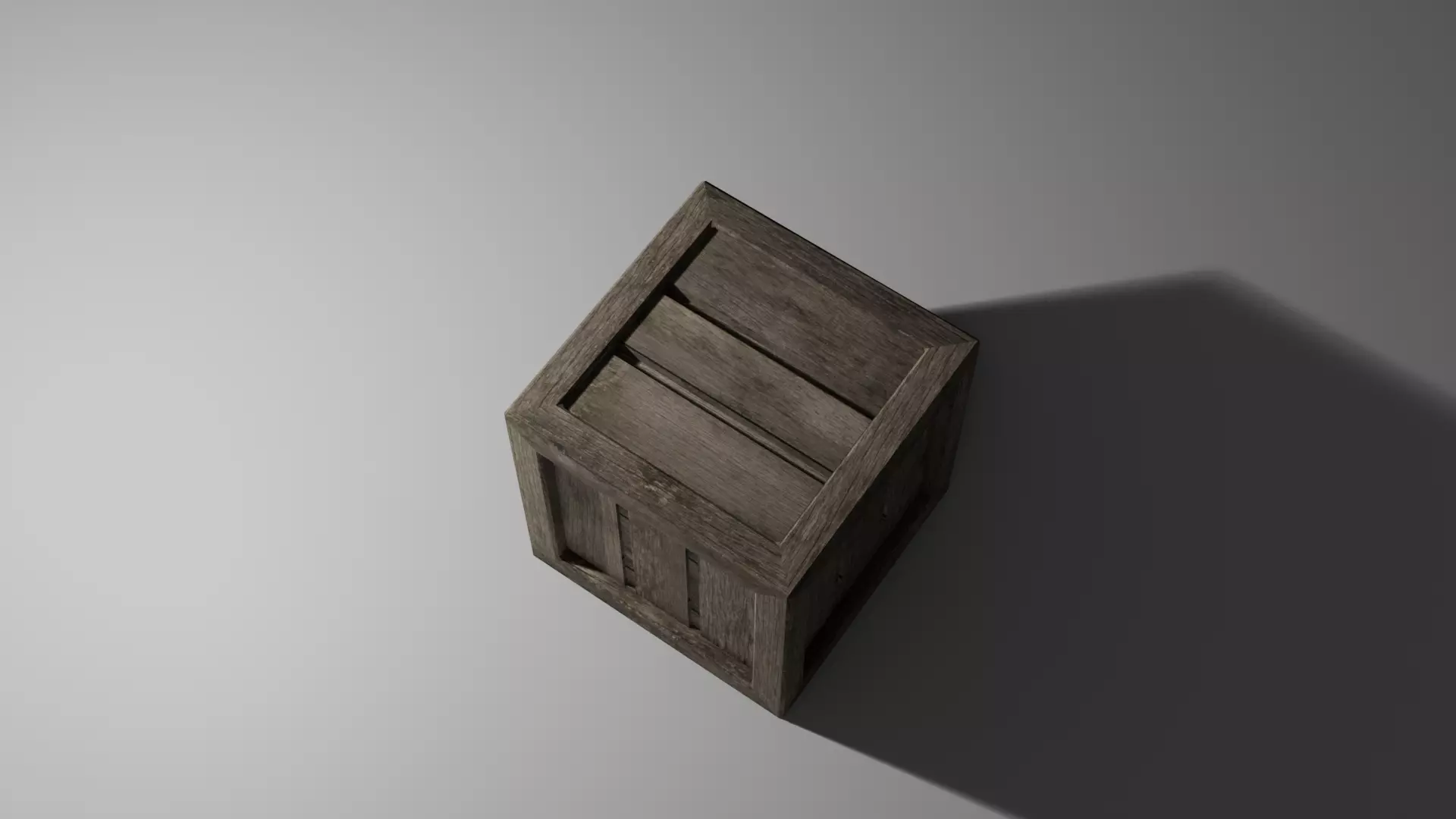 Wooden Crate Low-poly 3D model_1