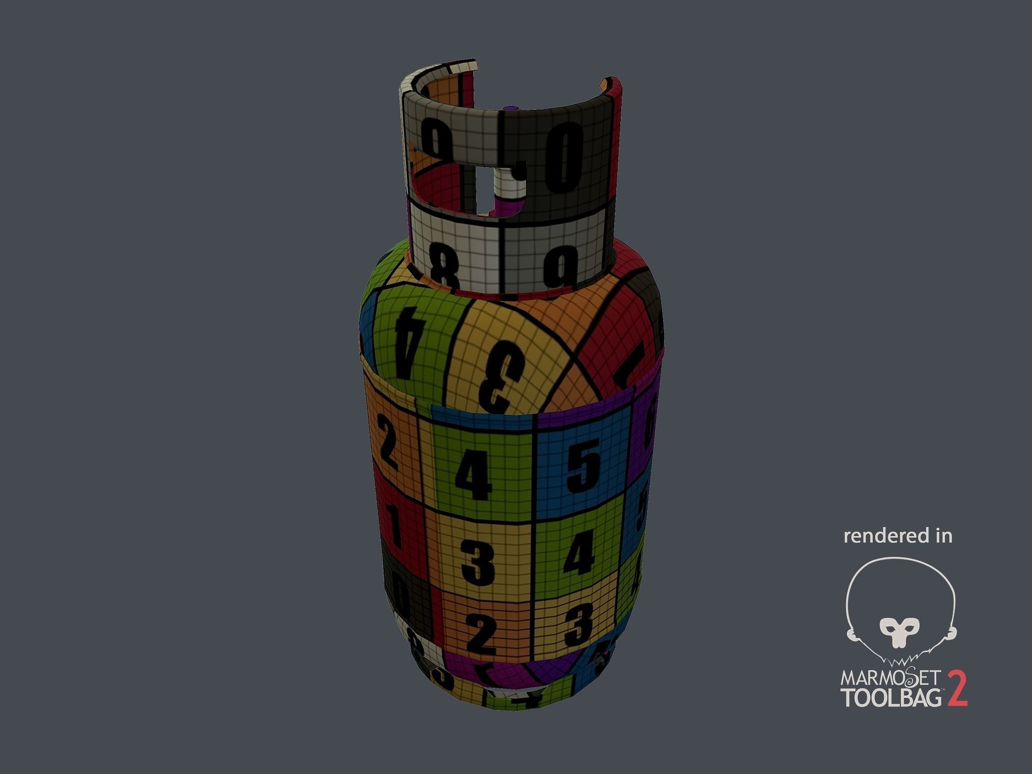 Gas Bottle 12L Low-poly 3D model_13