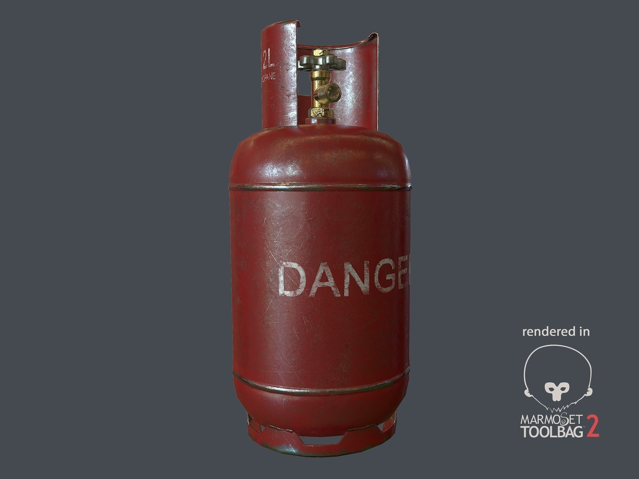 Gas Bottle 12L Low-poly 3D model_1