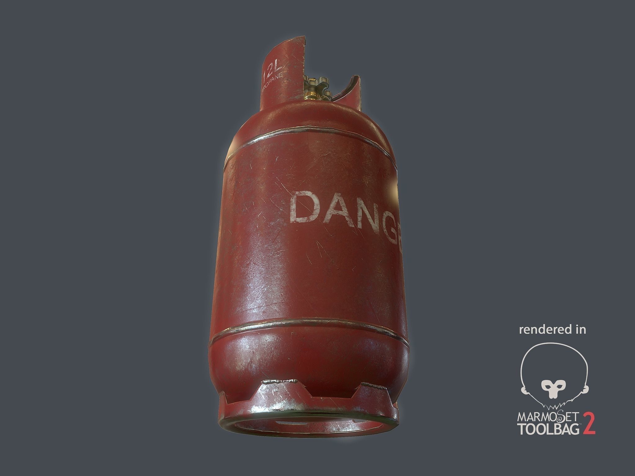 Gas Bottle 12L Low-poly 3D model_5