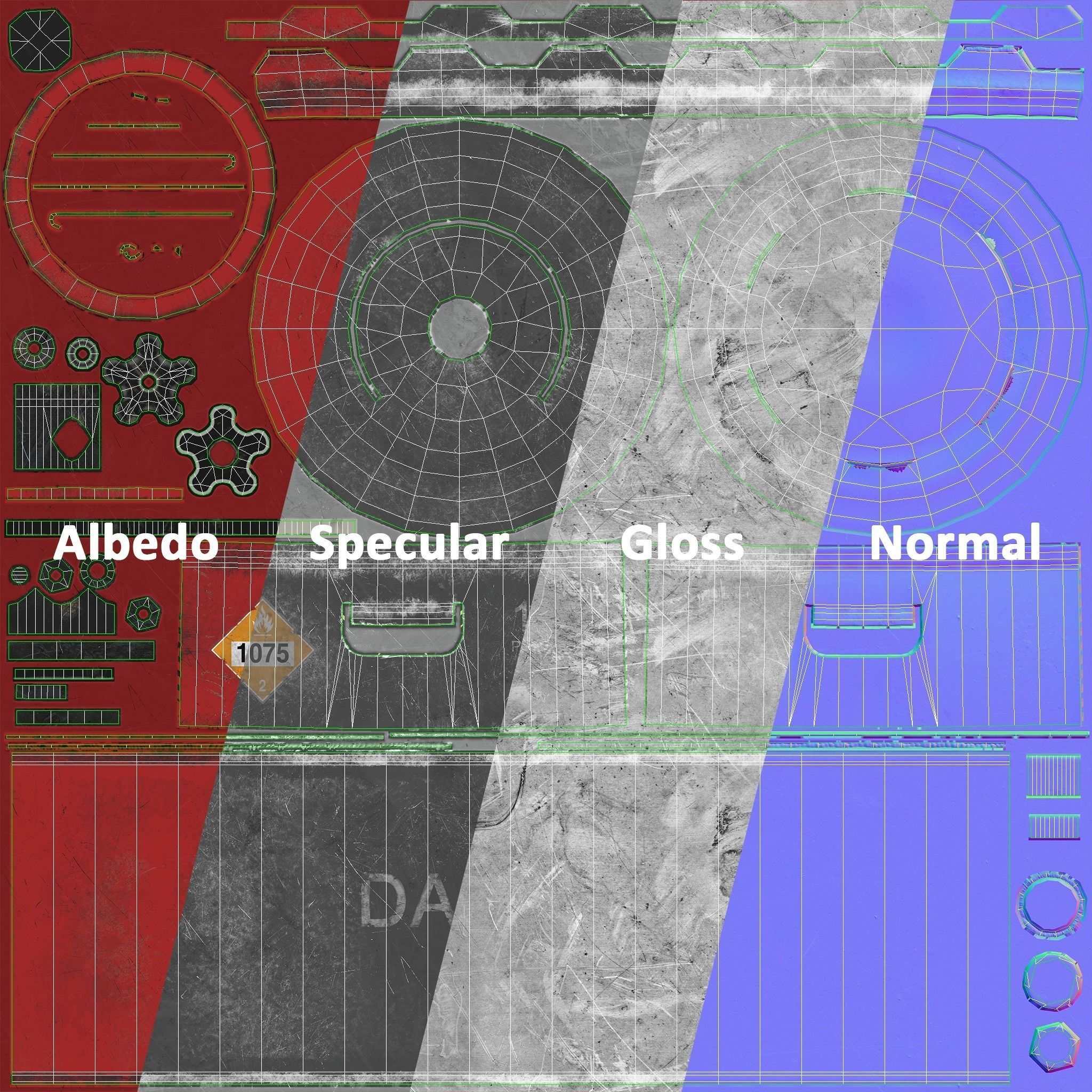 Gas Bottle 12L Low-poly 3D model_11