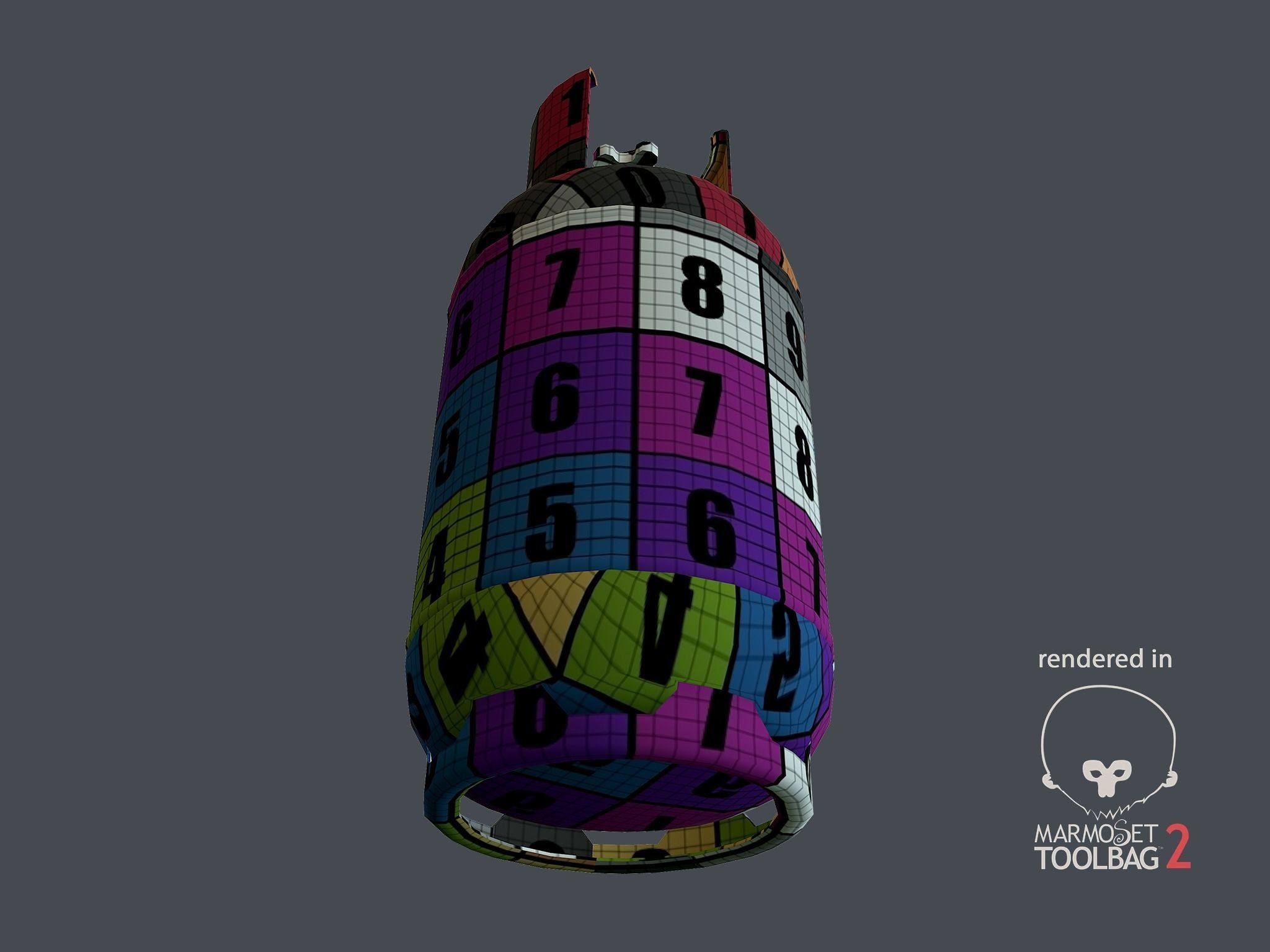 Gas Bottle 12L Low-poly 3D model_14