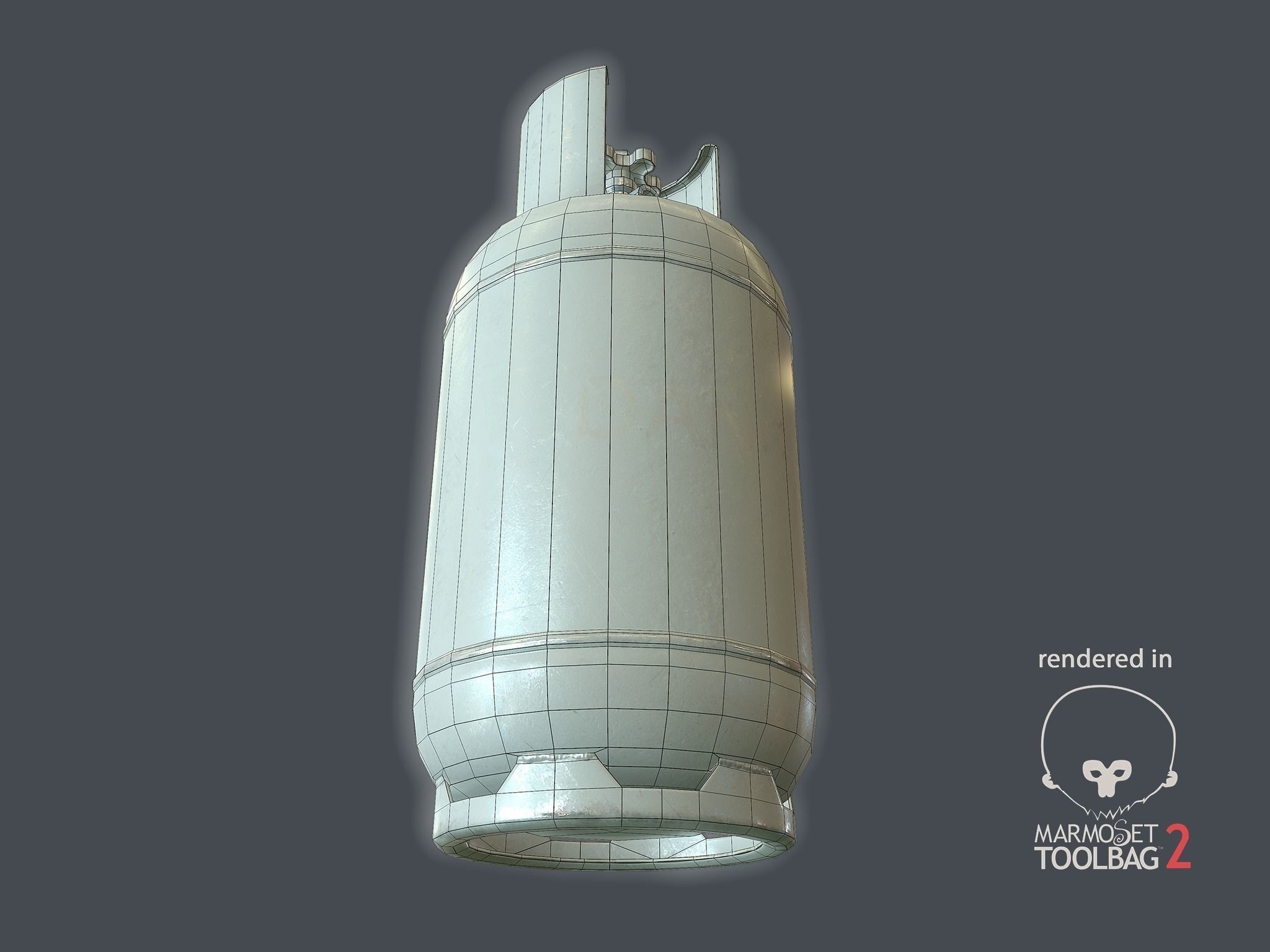 Gas Bottle 12L Low-poly 3D model_10