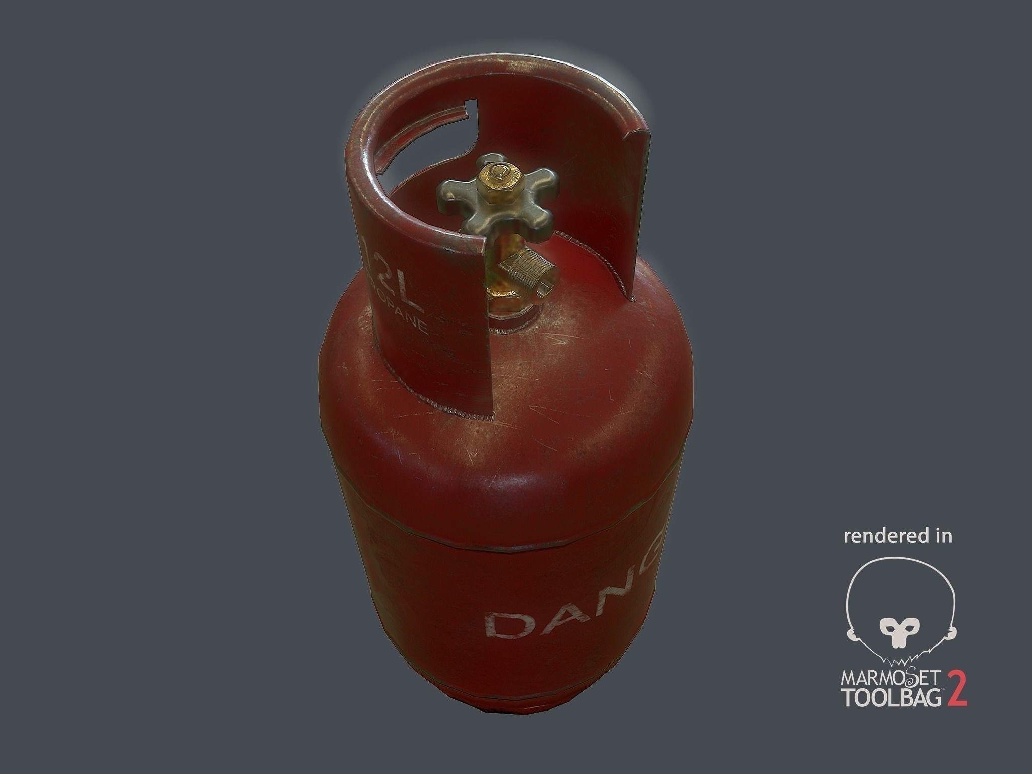 Gas Bottle 12L Low-poly 3D model_4