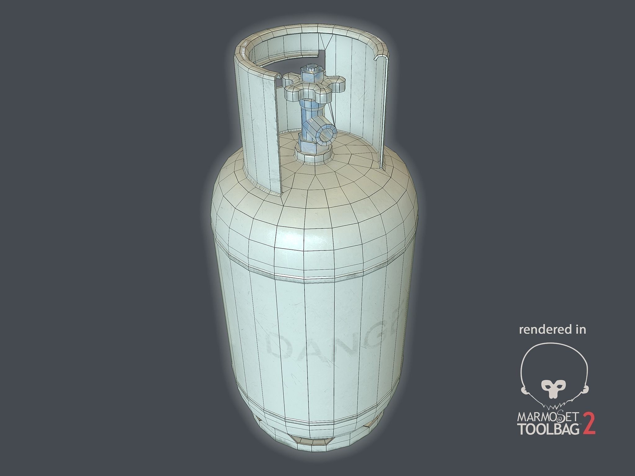 Gas Bottle 12L Low-poly 3D model_7