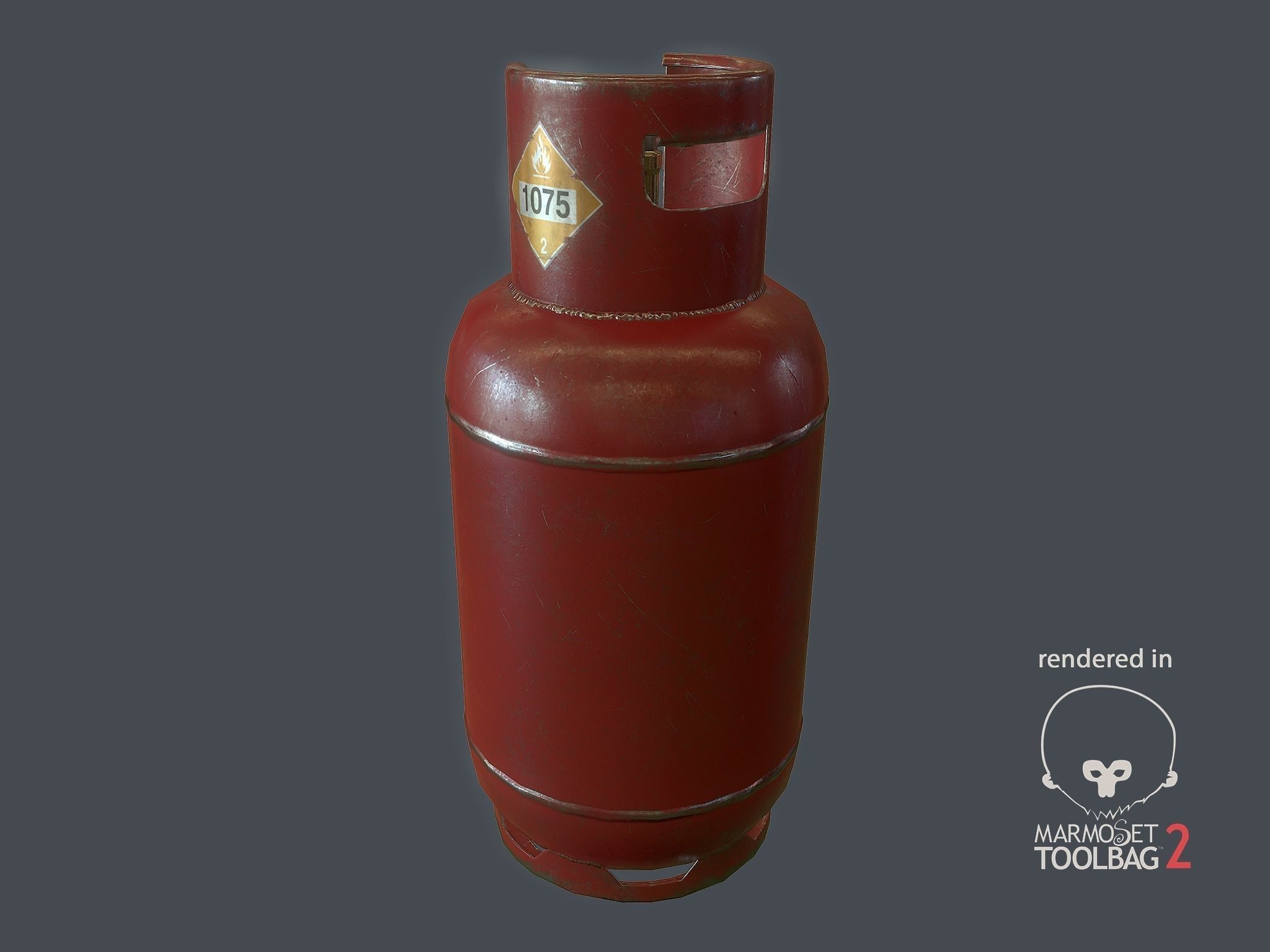 Gas Bottle 12L Low-poly 3D model_3