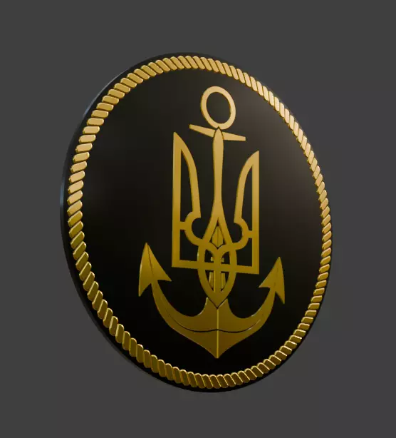 Ukrainian Navy Patch 3D Printable Model  3D print model_1