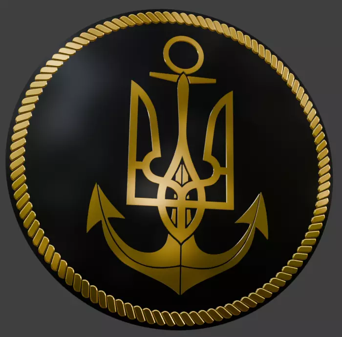 Ukrainian Navy Patch 3D Printable Model  3D print model_2