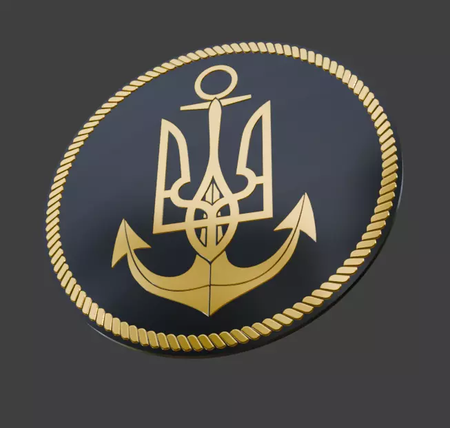 Ukrainian Navy Patch 3D Printable Model  3D print model_0