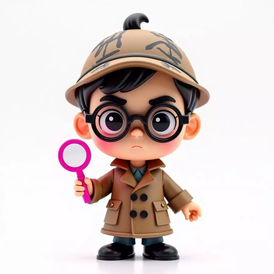 Chibi Detective Sherlock Holmes 3D Model Victorian Sleuth 3D model_0