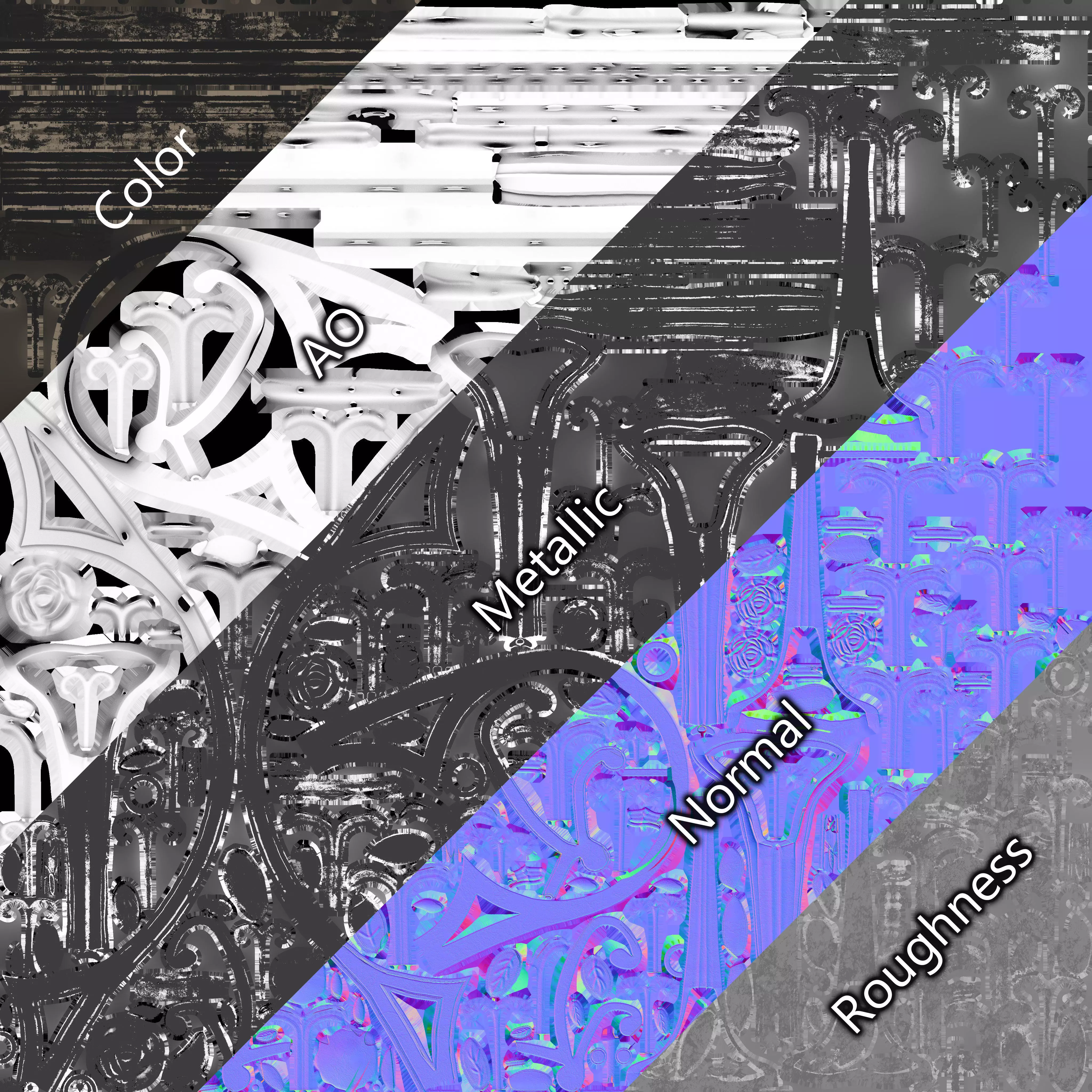 Garden bench Low-poly 3D model_8