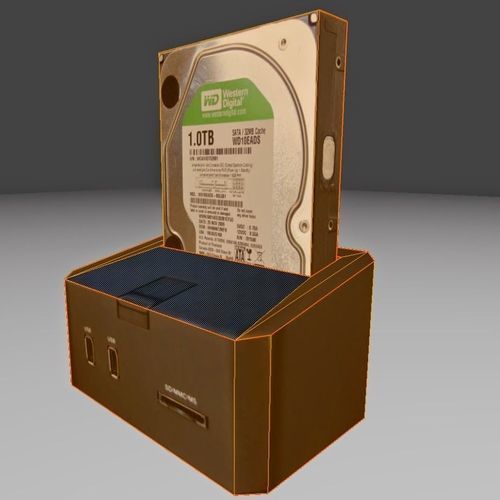 Old external hard drive Low-poly 3D model_6