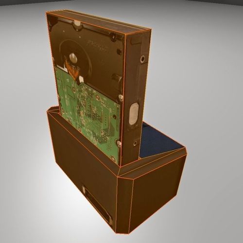 Old external hard drive Low-poly 3D model_5