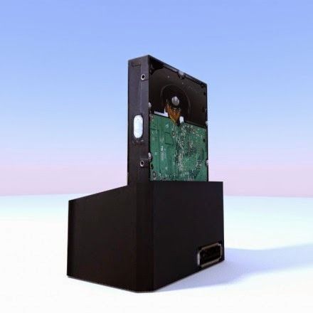 Old external hard drive Low-poly 3D model_7