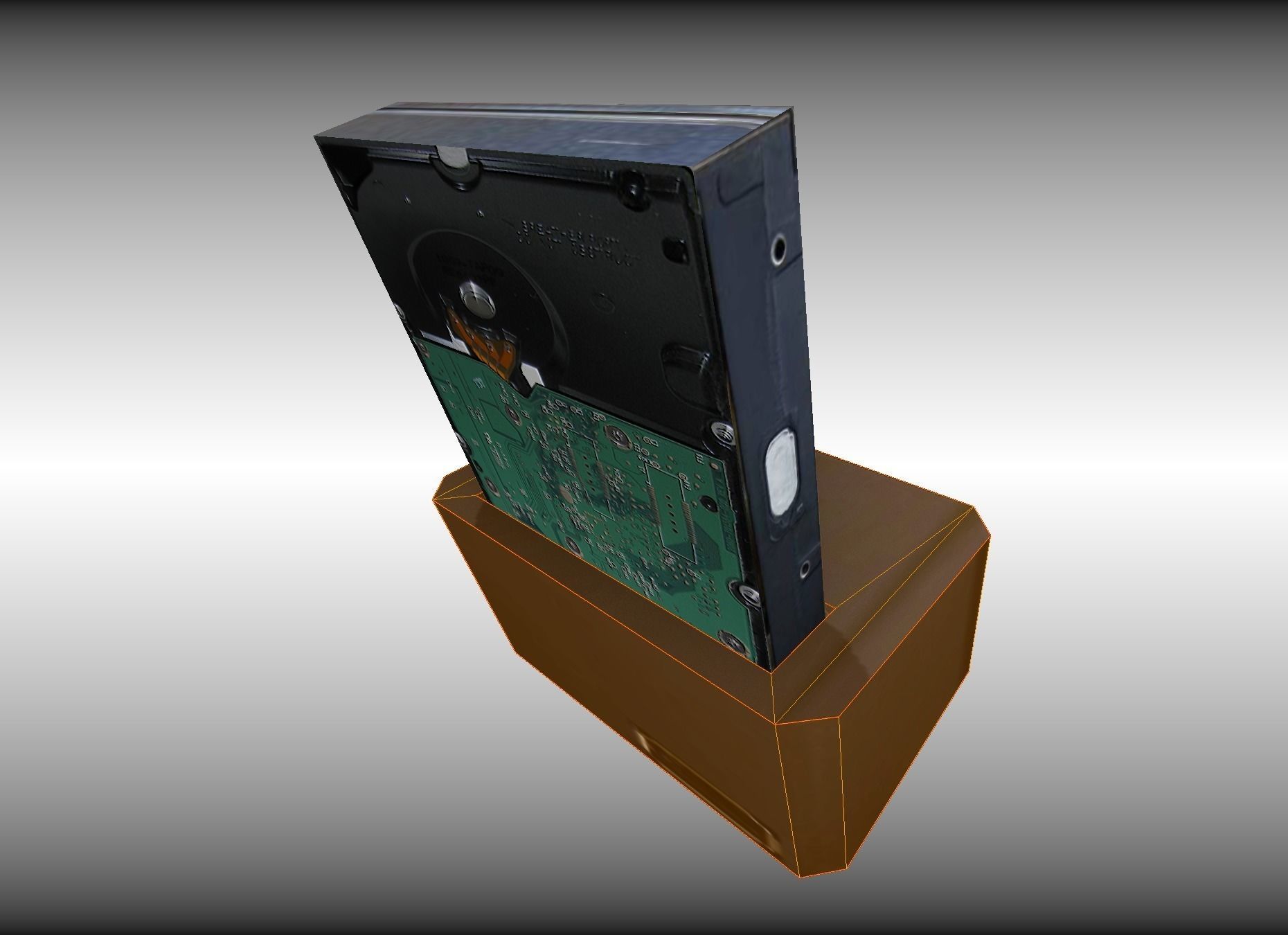 Old external hard drive Low-poly 3D model_4