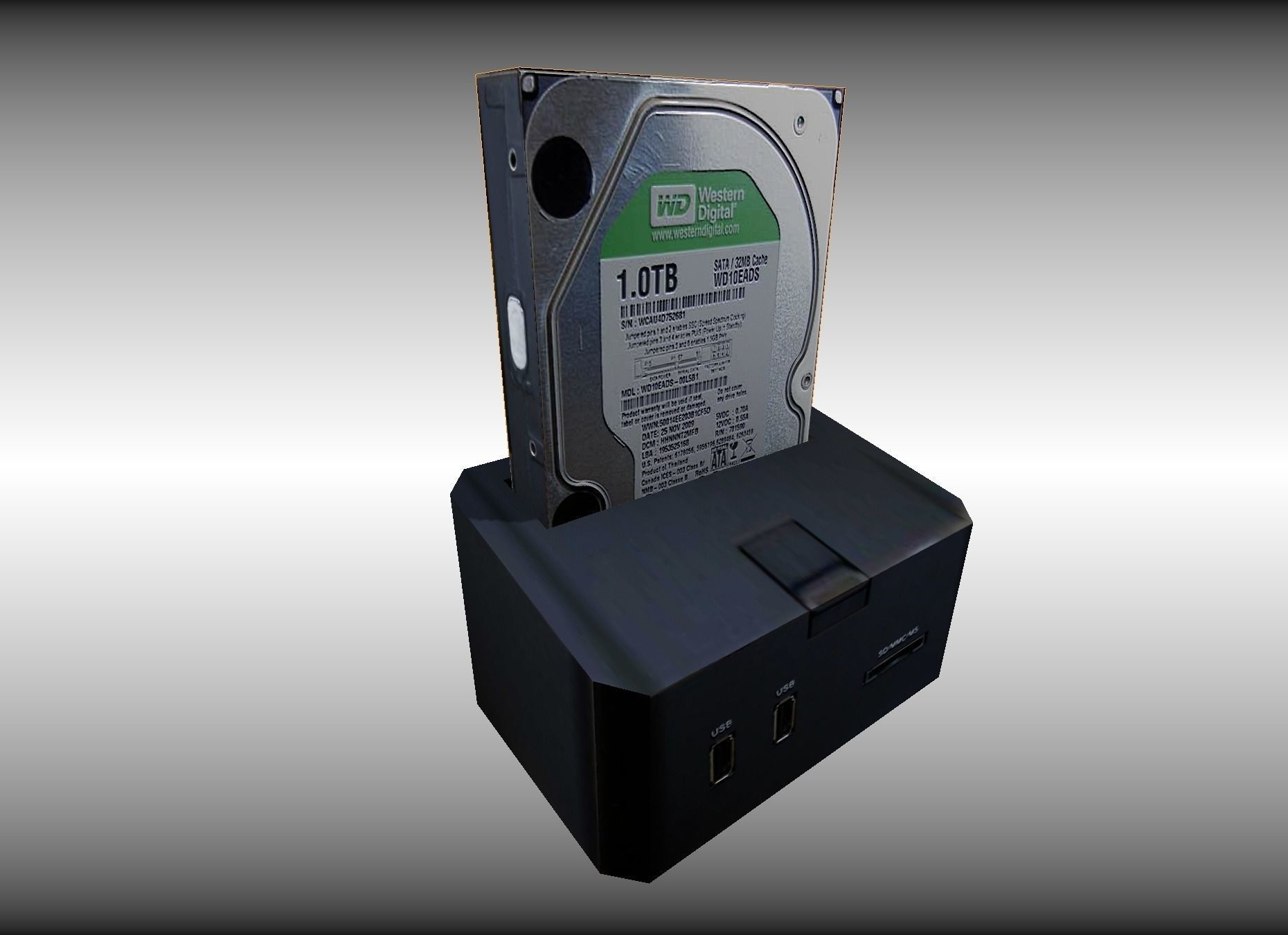 Old external hard drive Low-poly 3D model_15