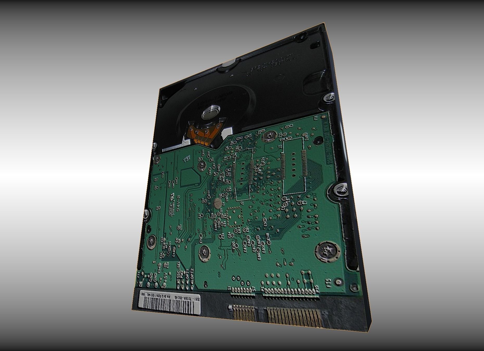 Old external hard drive Low-poly 3D model_3