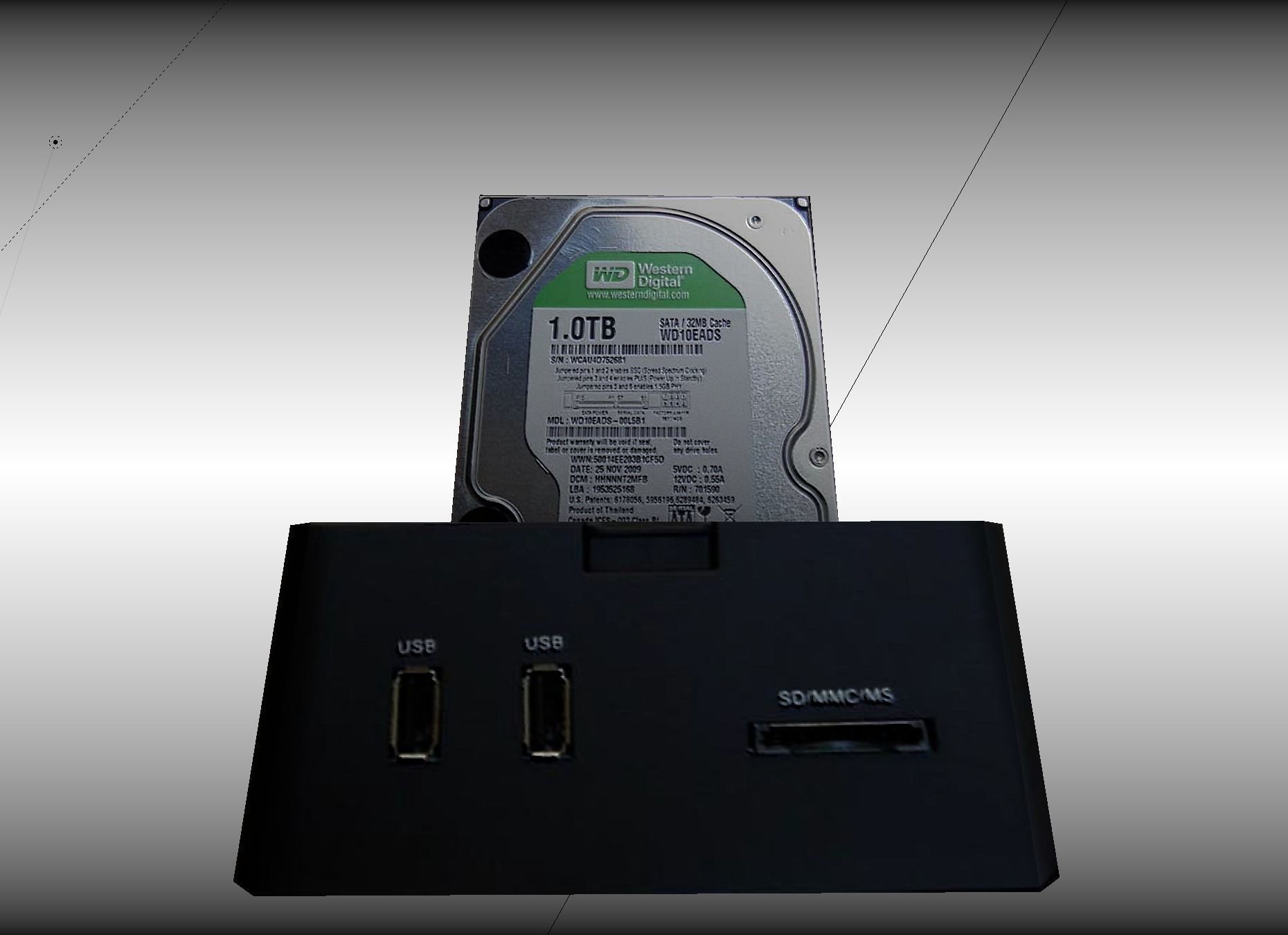 Old external hard drive Low-poly 3D model_16