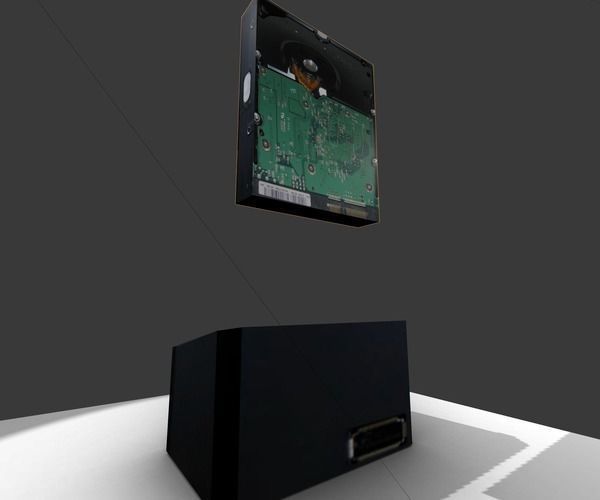 Old external hard drive Low-poly 3D model_13