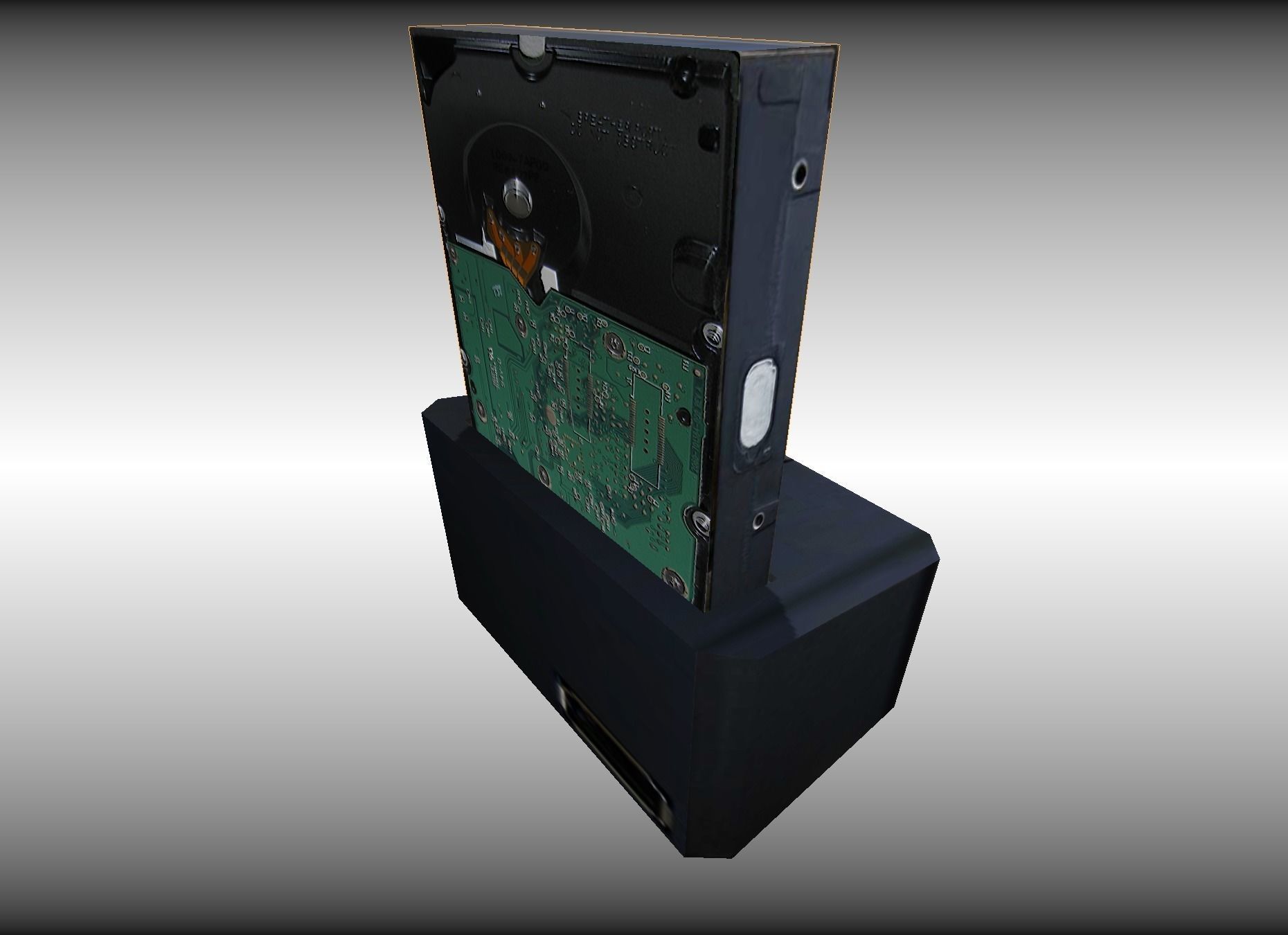 Old external hard drive Low-poly 3D model_17