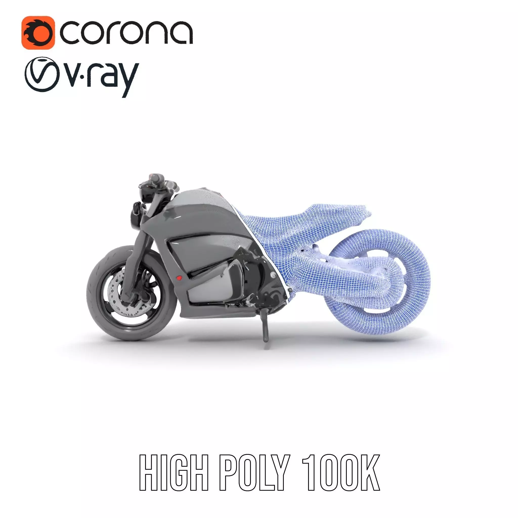 Sleek Black Motorcycle model pack Low-poly 3D model_21