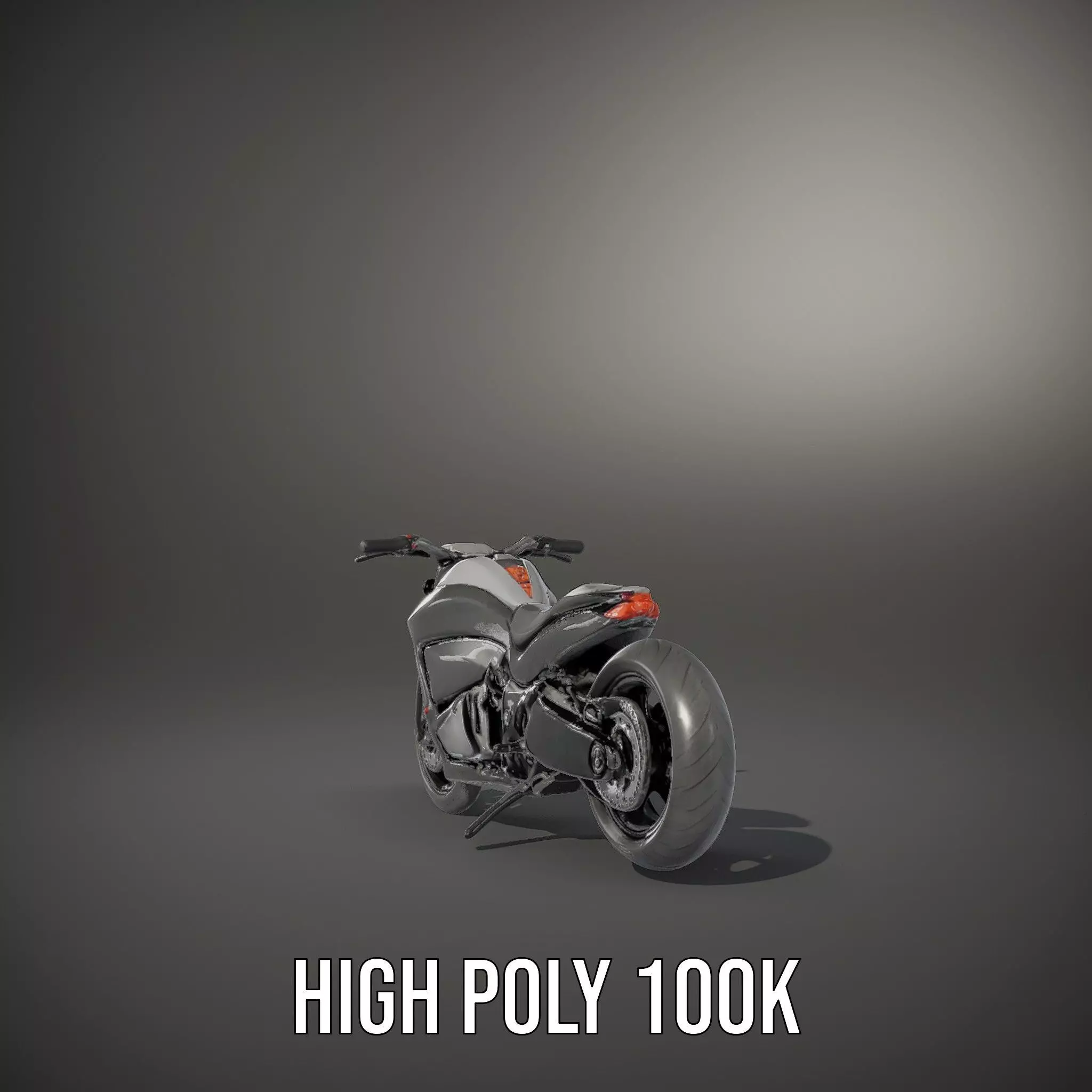 Sleek Black Motorcycle model pack Low-poly 3D model_15