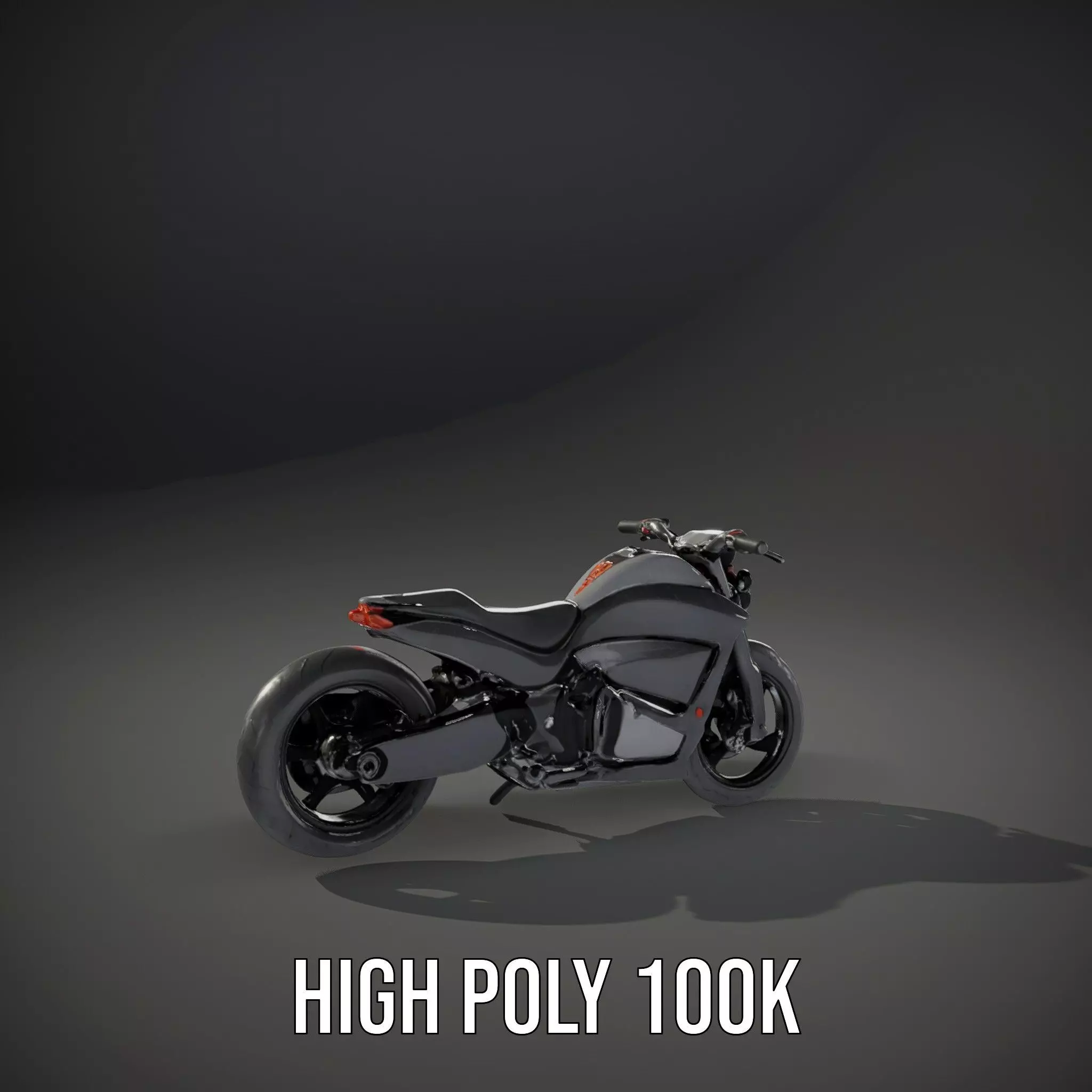 Sleek Black Motorcycle model pack Low-poly 3D model_18