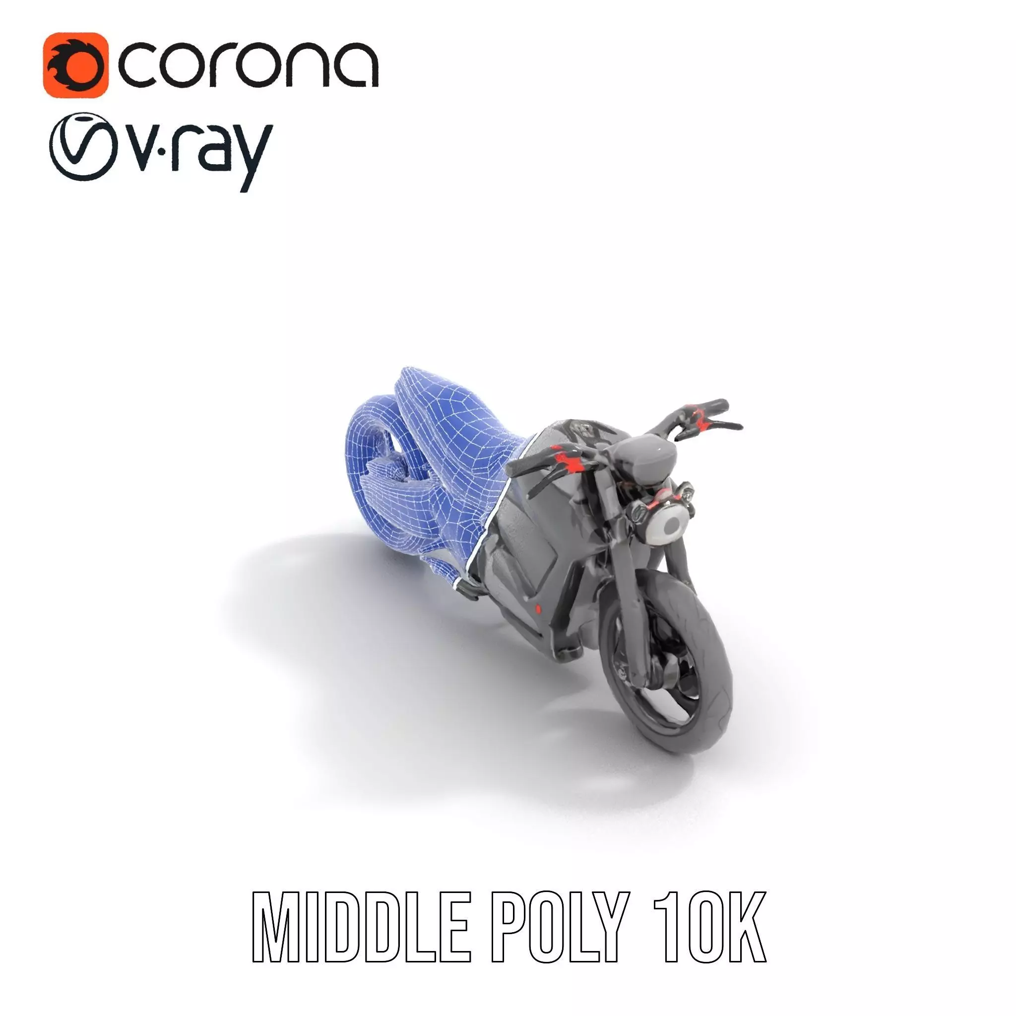 Sleek Black Motorcycle model pack Low-poly 3D model_19