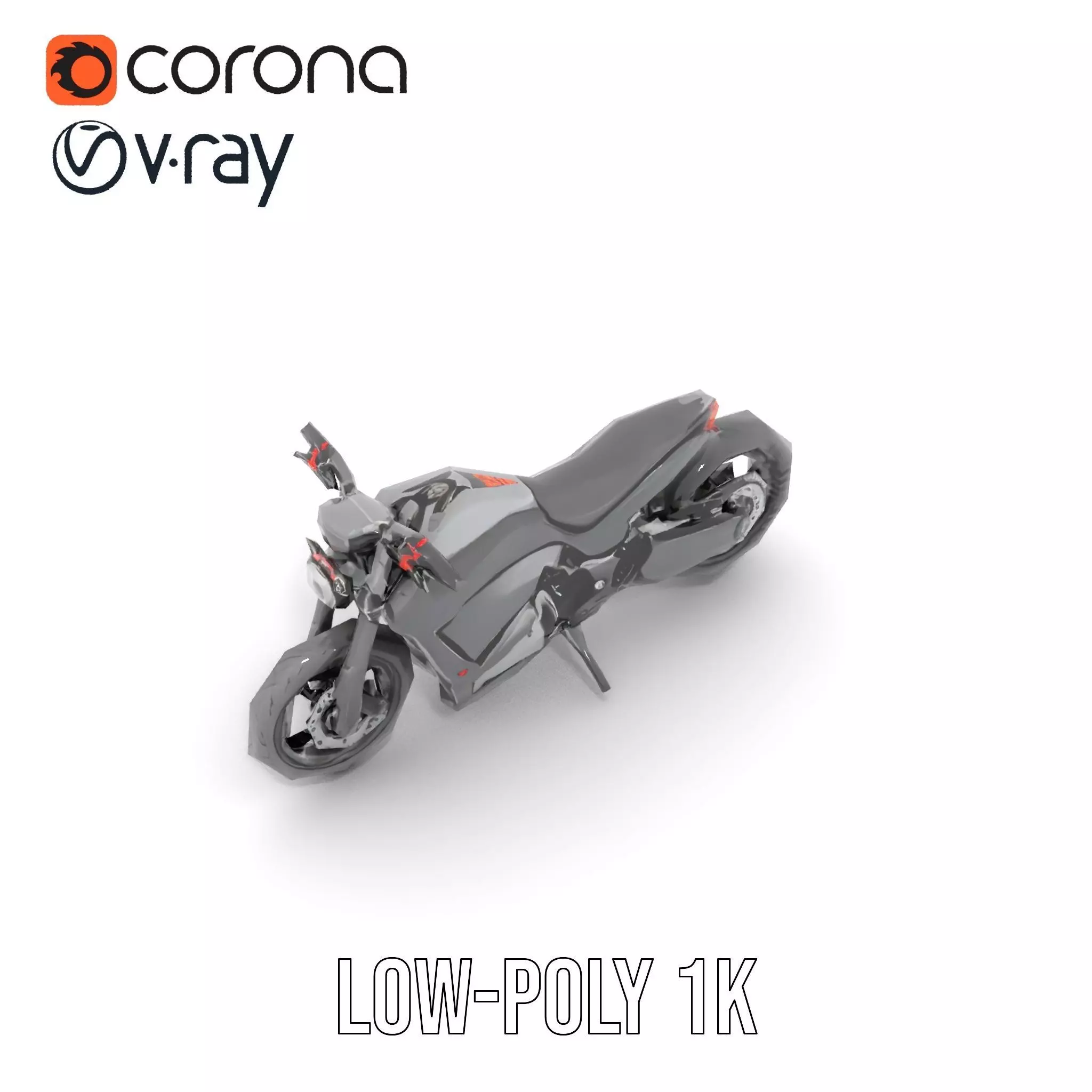 Sleek Black Motorcycle model pack Low-poly 3D model_14