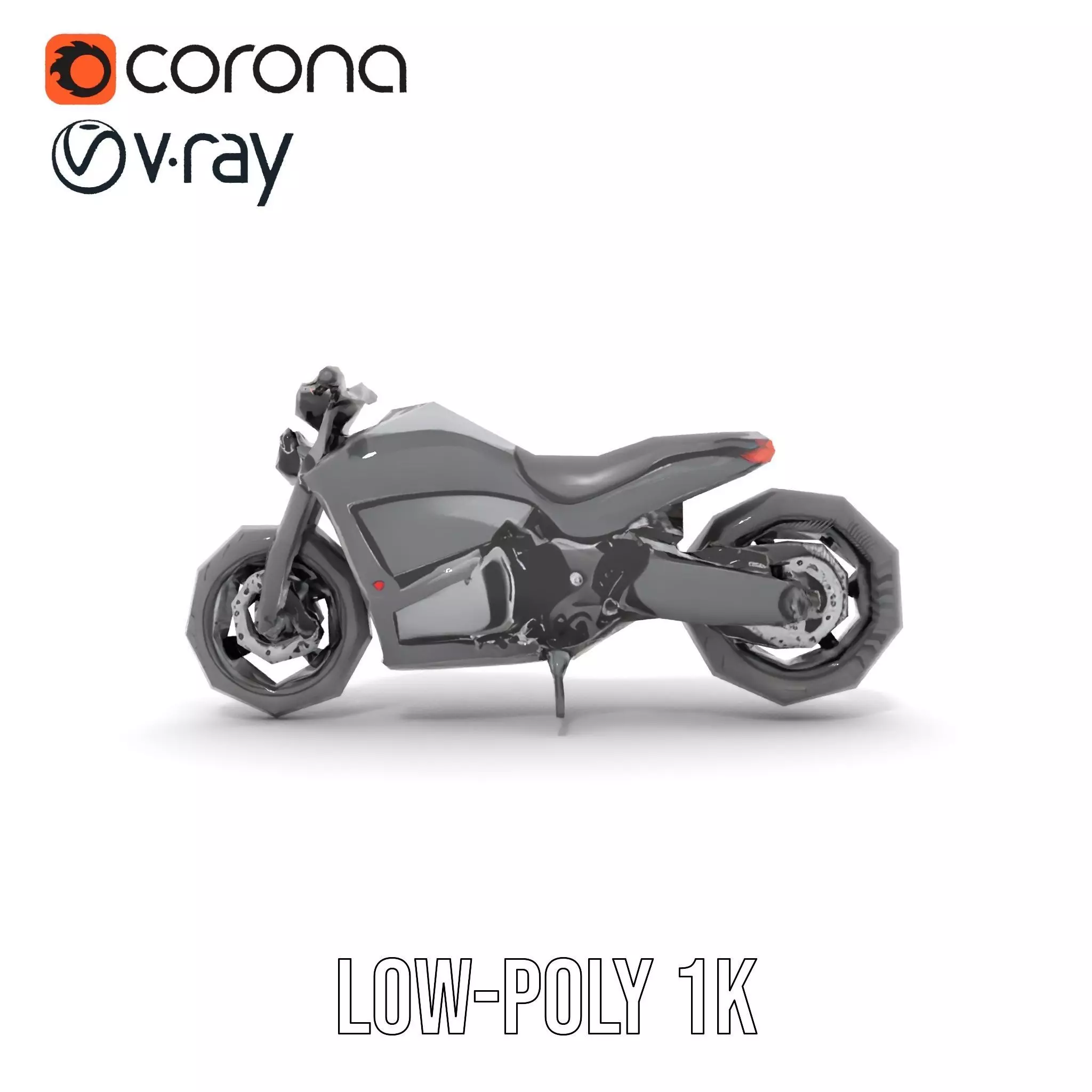 Sleek Black Motorcycle model pack Low-poly 3D model_32