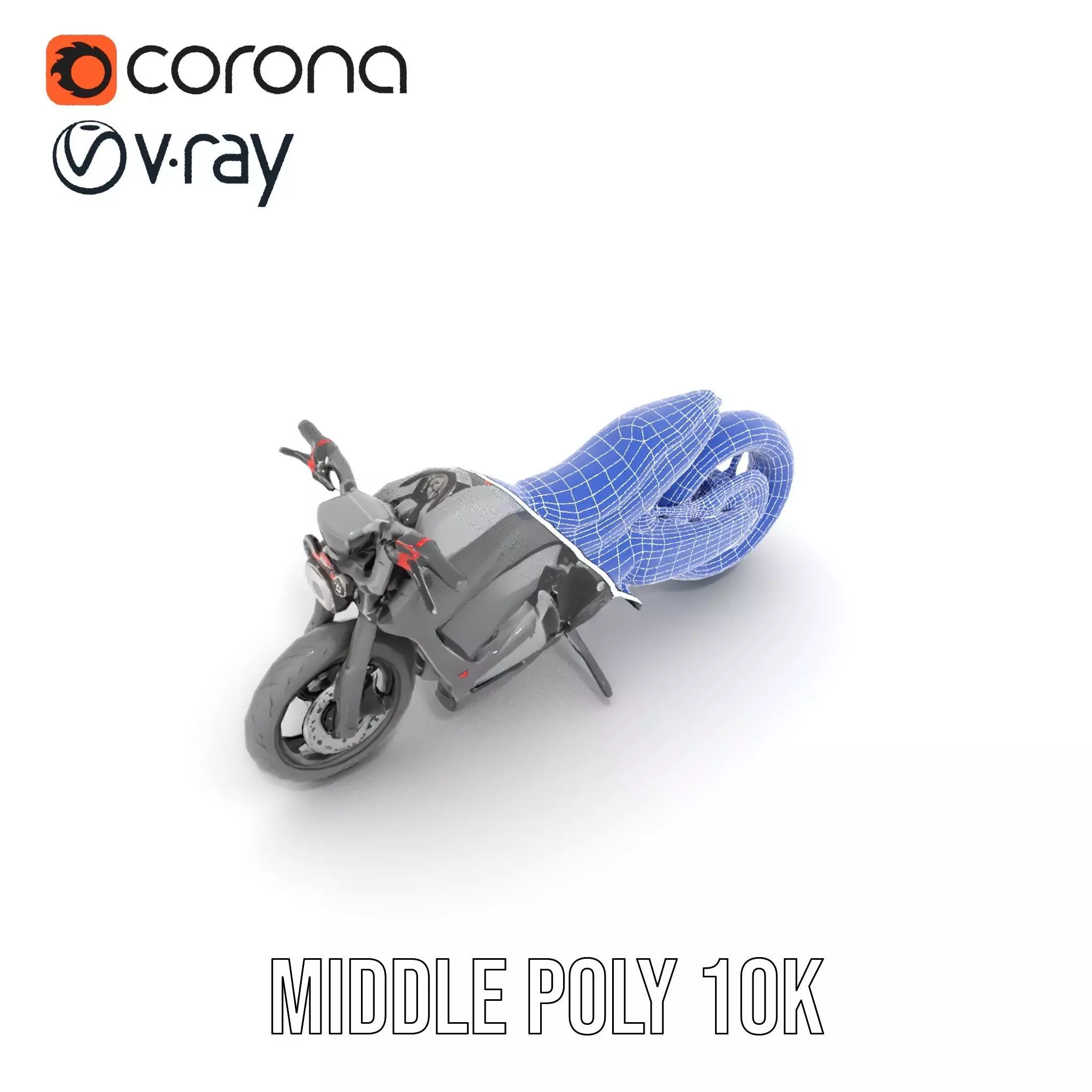 Sleek Black Motorcycle model pack Low-poly 3D model_16