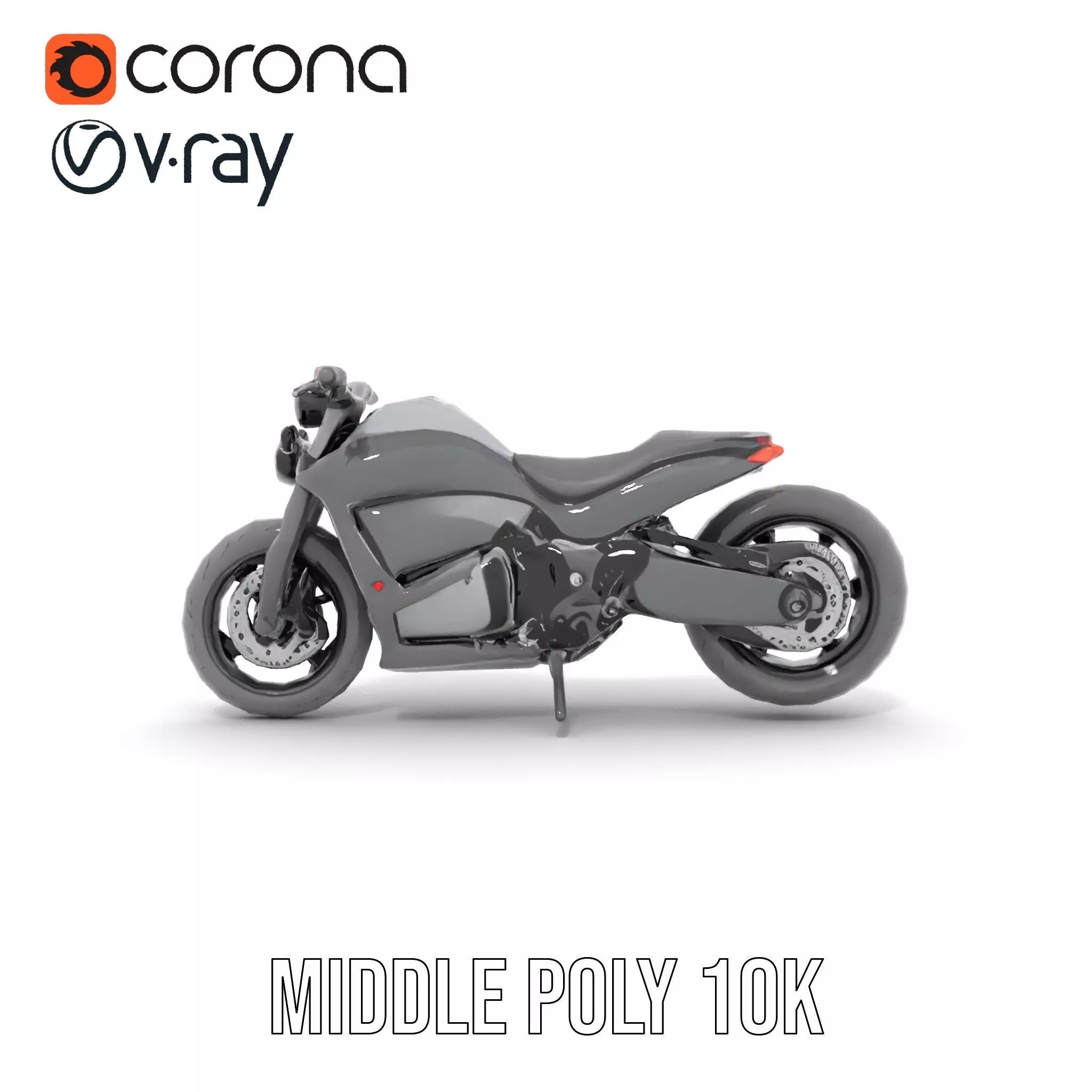 Sleek Black Motorcycle model pack Low-poly 3D model_31