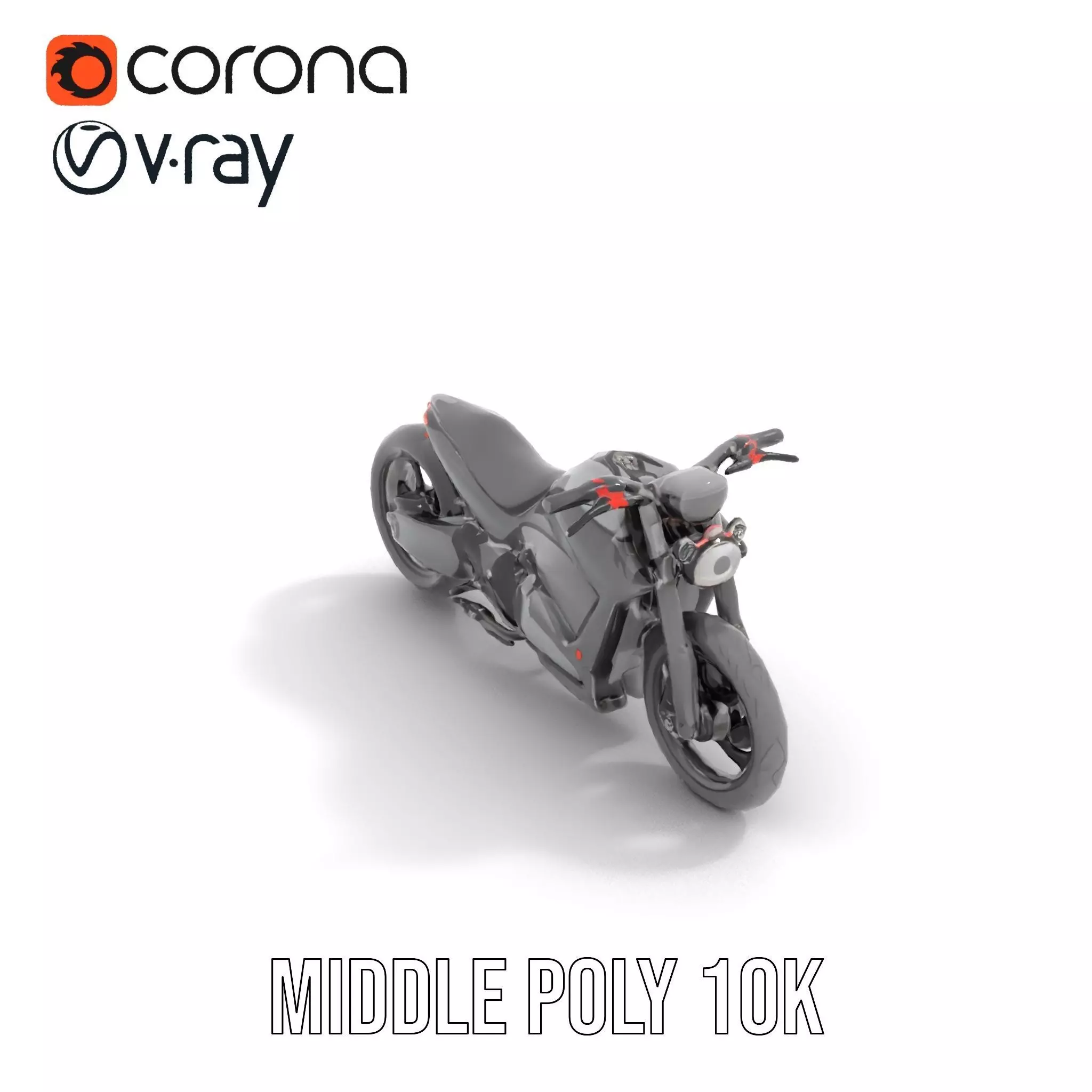Sleek Black Motorcycle model pack Low-poly 3D model_13