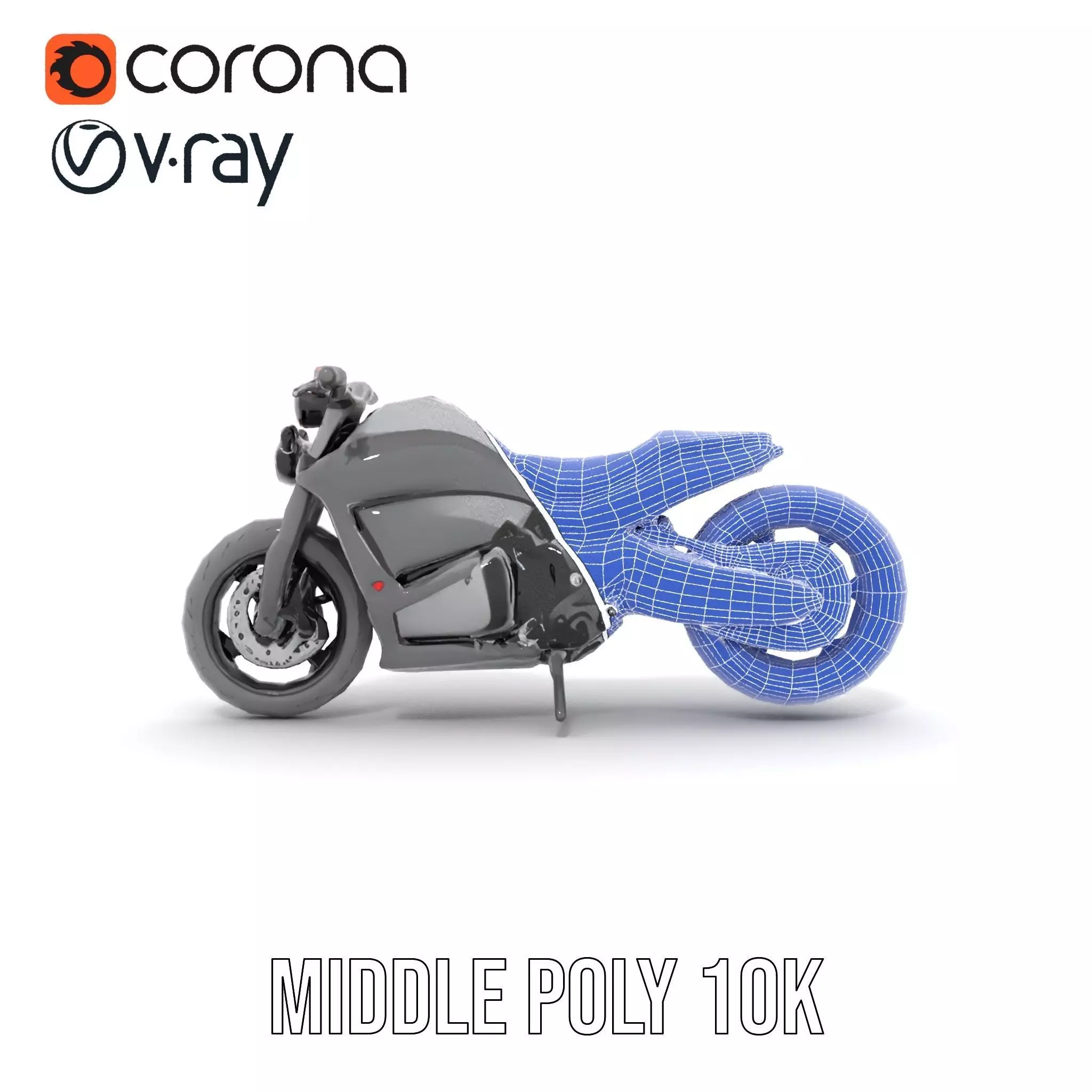 Sleek Black Motorcycle model pack Low-poly 3D model_25