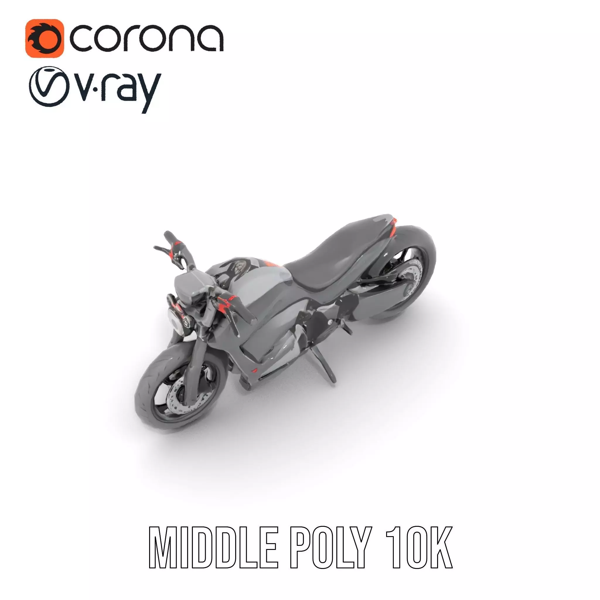 Sleek Black Motorcycle model pack Low-poly 3D model_28