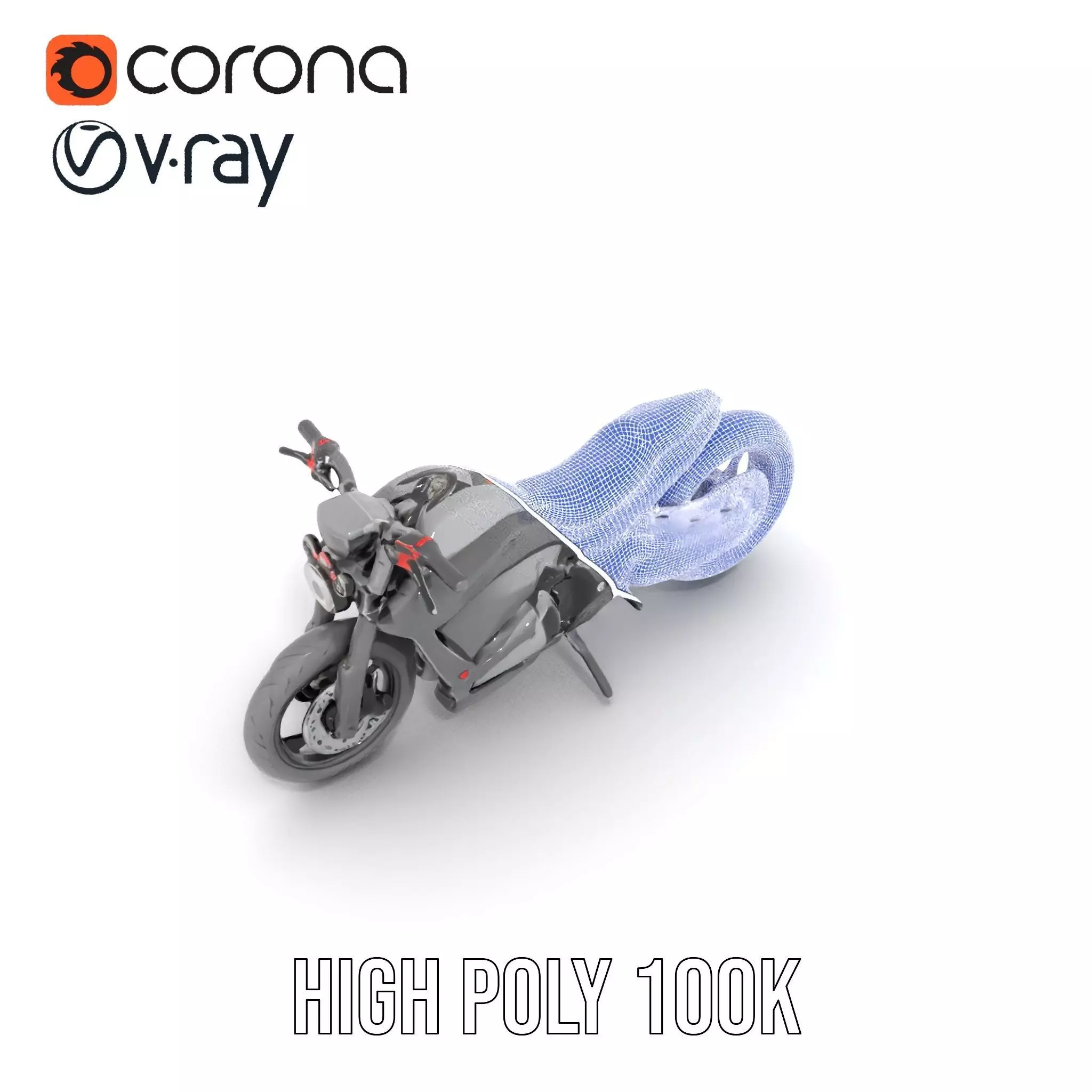 Sleek Black Motorcycle model pack Low-poly 3D model_33