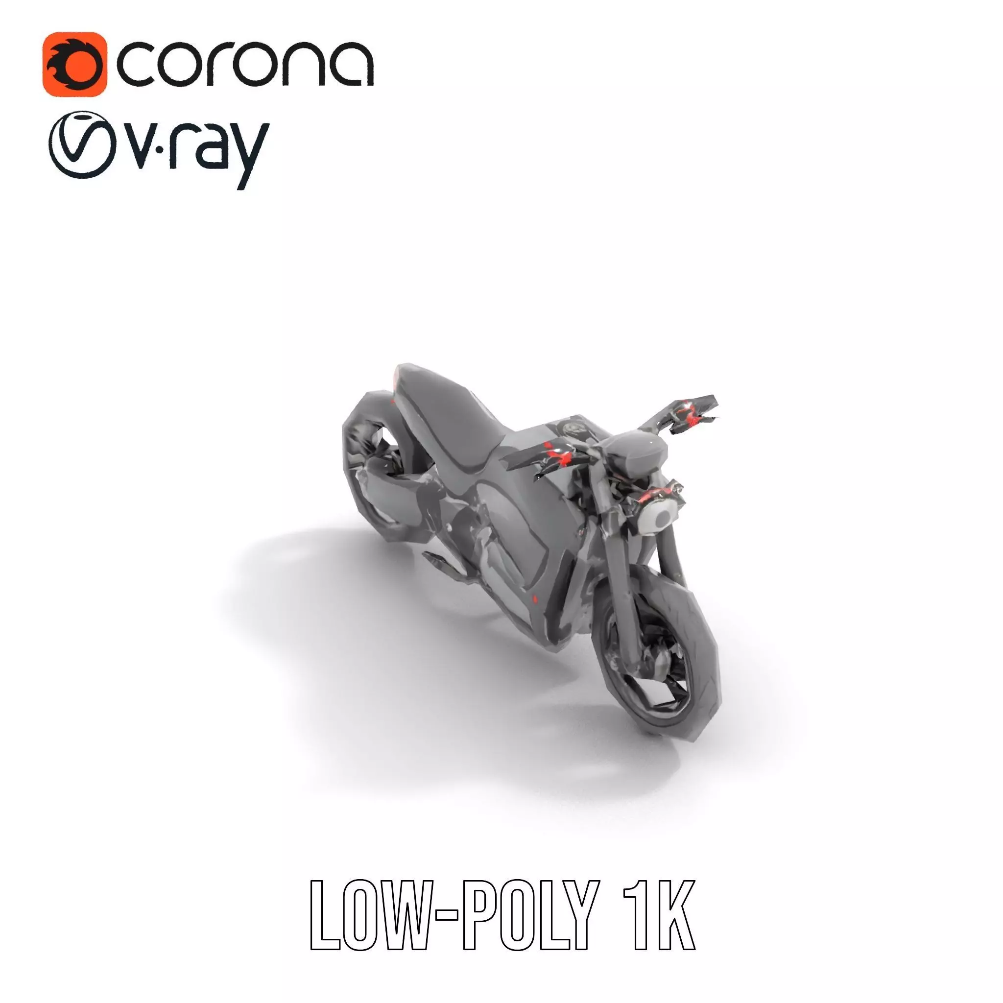 Sleek Black Motorcycle model pack Low-poly 3D model_26
