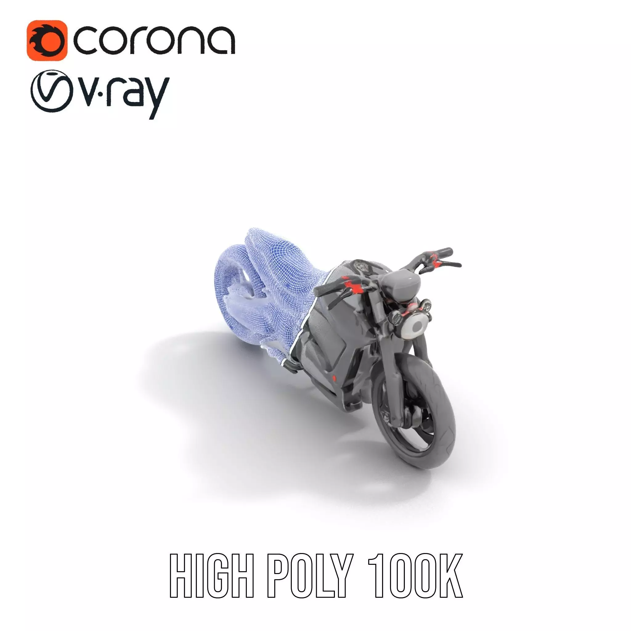 Sleek Black Motorcycle model pack Low-poly 3D model_30