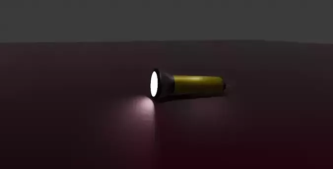  Retro Handheld Flashlight 3D Model