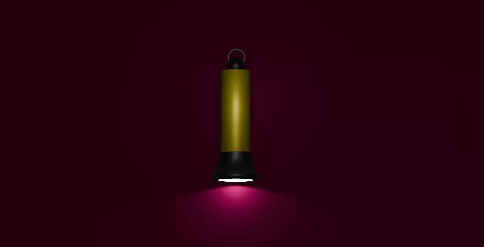 Retro Handheld Flashlight 3D Model 3D model_2