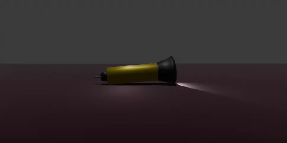 Retro Handheld Flashlight 3D Model 3D model_3