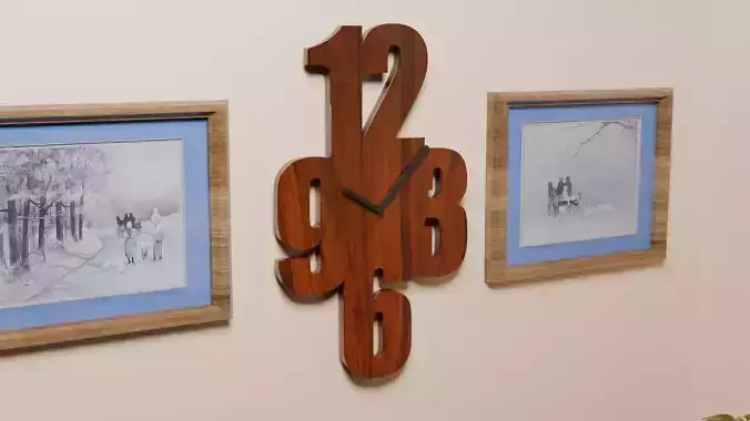 Quirky Large Numbers Wood Wall Clock