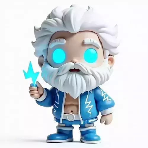 Chibi Zeus God of Thunder 3D Model Urban Mythology Hero 3D model
