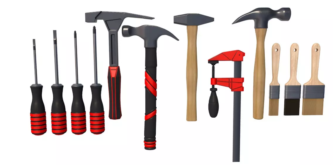 Hand Tools collection 3D model_0