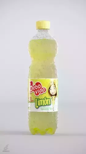 500ml Plastic Bottle - Lemon 3D model