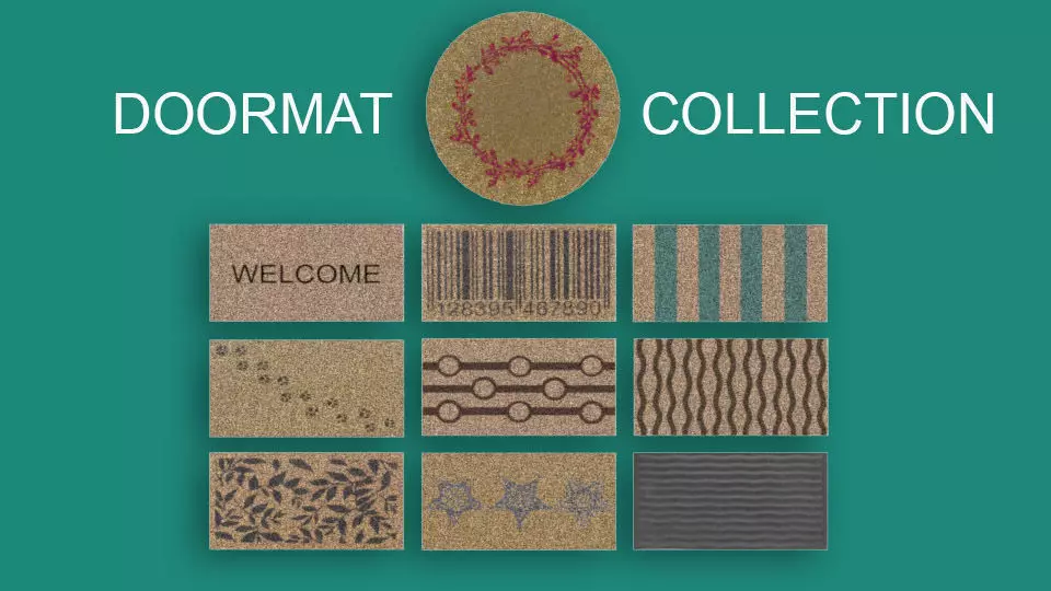 Doormat Collection corrugated kraft paper welcome mats Low-poly 3D model