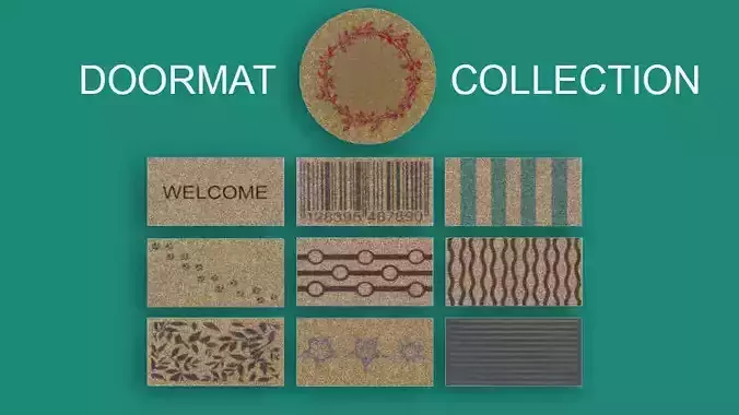 Doormat Collection corrugated kraft paper welcome mats Low-poly 3D model