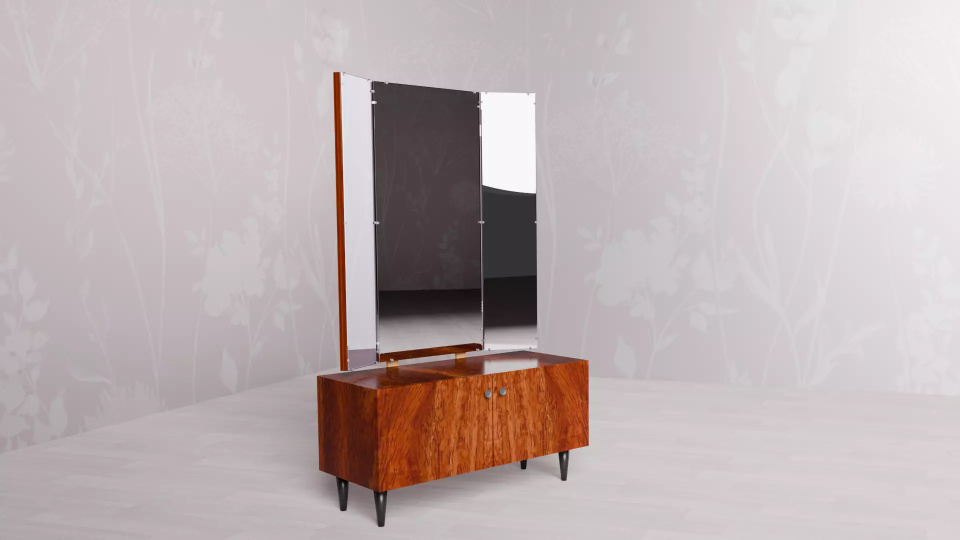 Old dressing table mirror 3D model_5