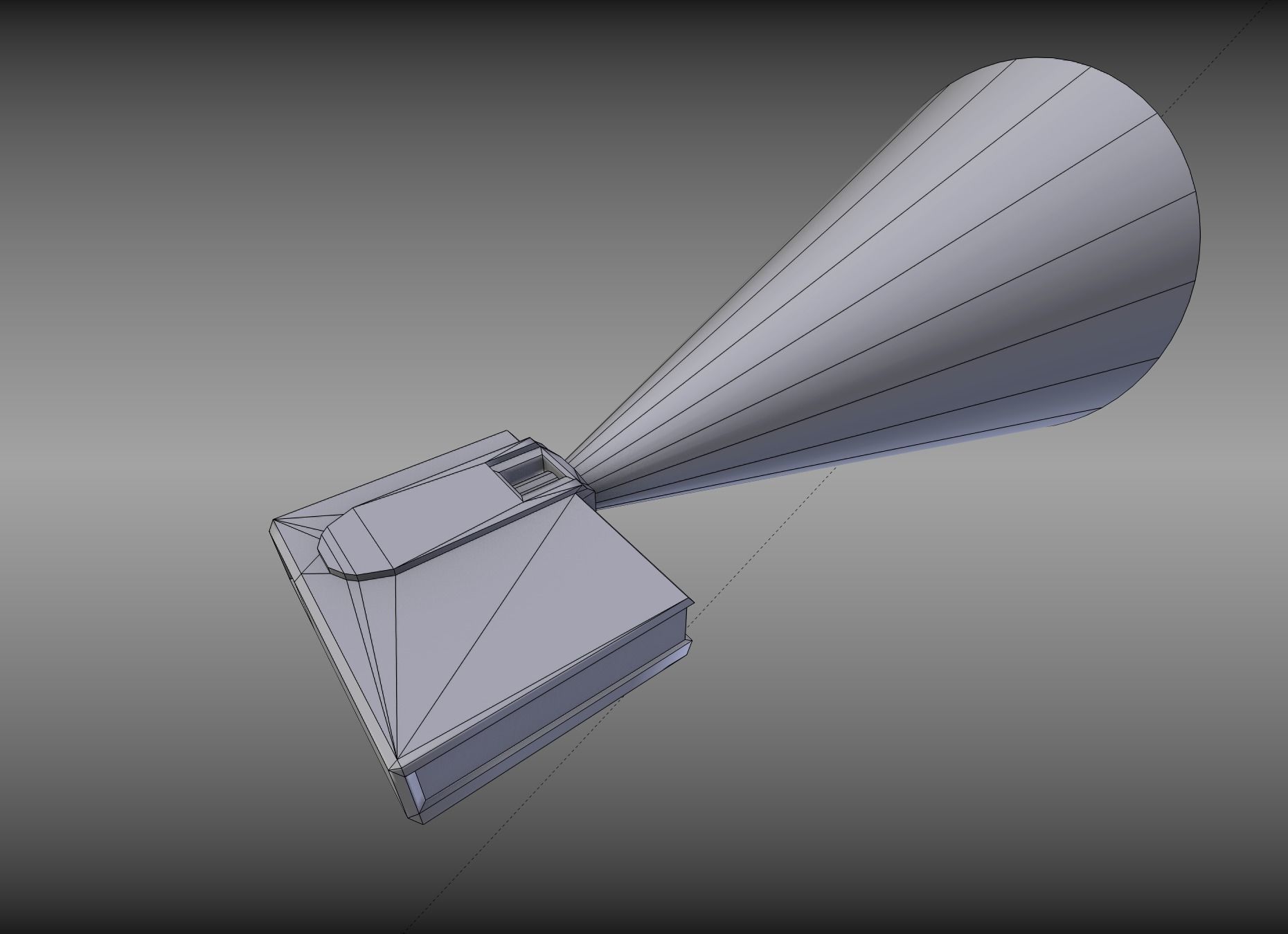 Low-poly Beamer projector with remote control Low-poly 3D model_11